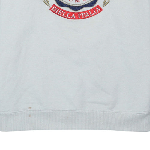 FILA Men's White Embroidered Pullover Sweatshirt Small Regular Fit