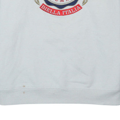 FILA Men's White Embroidered Pullover Sweatshirt Small Regular Fit
