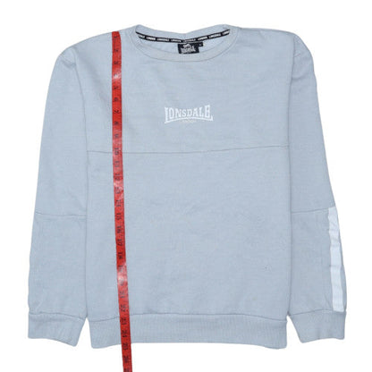 Lonsdale Men's Grey Pullover Sweatshirt M Regular Fit Logo Fleece
