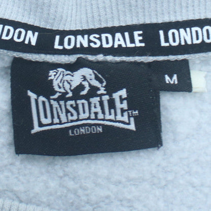 Lonsdale Men's Grey Pullover Sweatshirt M Regular Fit Logo Fleece