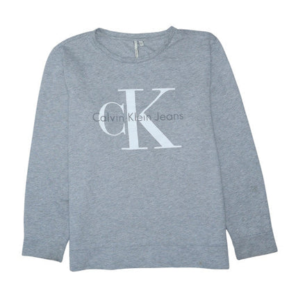 Calvin Klein Jeans Men's Grey Logo Pullover Sweatshirt M
