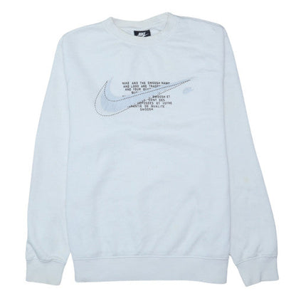 Nike Men's White Graphic Pullover Sweatshirt M Regular Fit