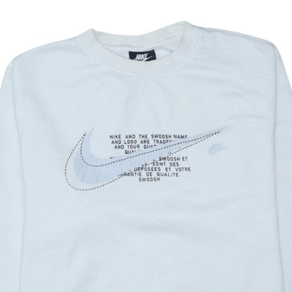 Nike Men's White Graphic Pullover Sweatshirt M Regular Fit