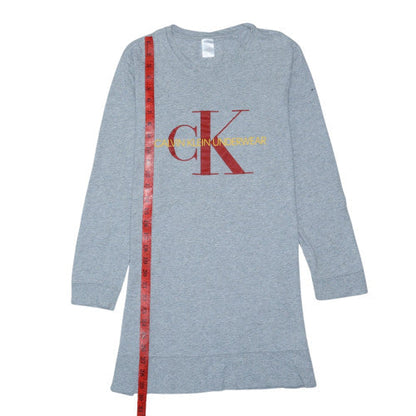 Calvin Klein Men Grey Long Sleeve Crew Neck Cotton Top S