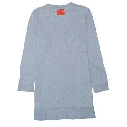 Calvin Klein Men Grey Long Sleeve Crew Neck Cotton Top S