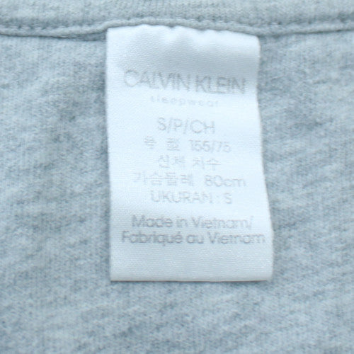 Calvin Klein Men Grey Long Sleeve Crew Neck Cotton Top S