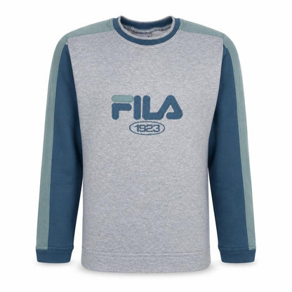 Fila Men's Grey Pullover Sweatshirt M Embroidered Logo Retro Fleece