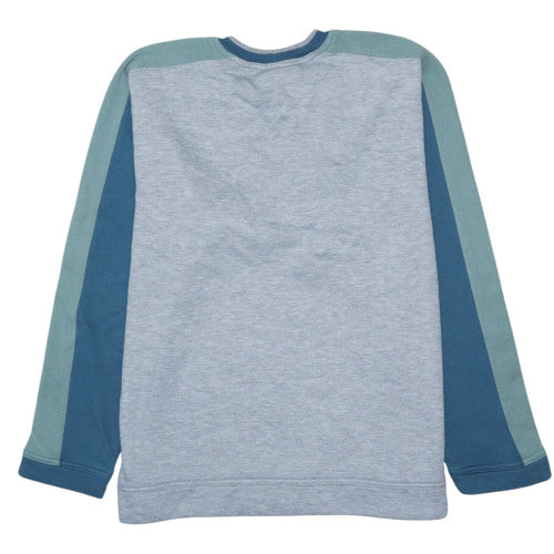FILA Men's Grey Pullover Sweatshirt M Embroidered Logo Retro Fleece