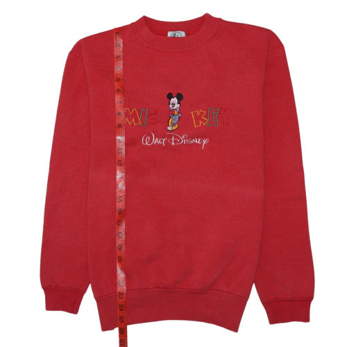 Disney Men's Red Mickey Mouse Embroidered Pullover Sweatshirt M