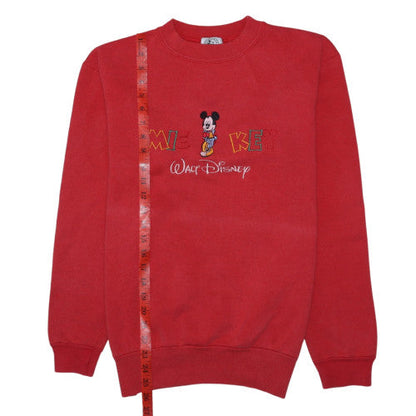 Disney Men's Red Mickey Mouse Embroidered Pullover Sweatshirt M