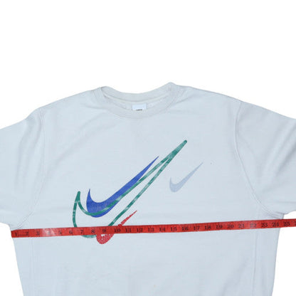 Nike Men's White Graphic Logo Pullover Sweatshirt Size M