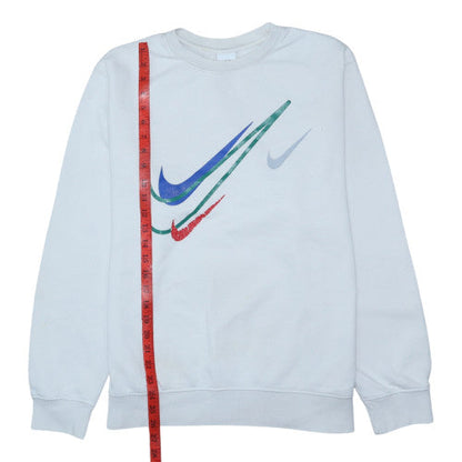 Nike Men's White Graphic Logo Pullover Sweatshirt Size M