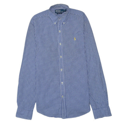 Polo Ralph Lauren Men's Blue Check Slim Fit Button-Down Shirt Size S
