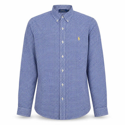 Polo Ralph Lauren Men's Blue Check Slim Fit Button-Down Shirt Size S