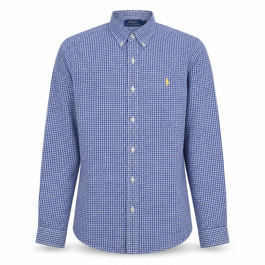 Polo Ralph Lauren Men's Blue Check Slim Fit Button-Down Shirt Size S
