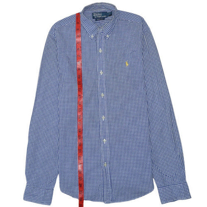 Polo Ralph Lauren Men's Blue Check Slim Fit Button-Down Shirt Size S