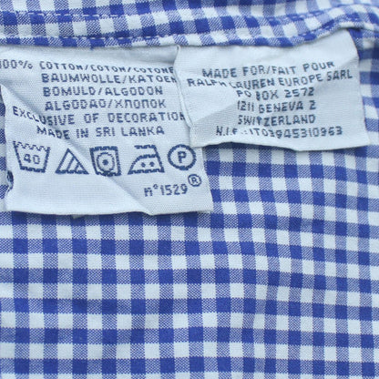 Polo Ralph Lauren Men's Blue Check Slim Fit Button-Down Shirt Size S