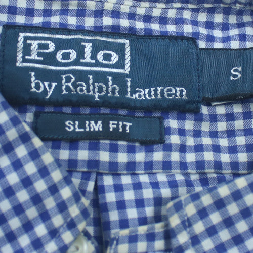 Polo Ralph Lauren Men's Blue Check Slim Fit Button-Down Shirt Size S