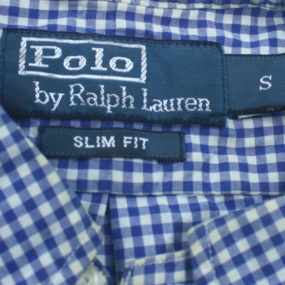 Polo Ralph Lauren Men's Blue Check Slim Fit Button-Down Shirt Size S