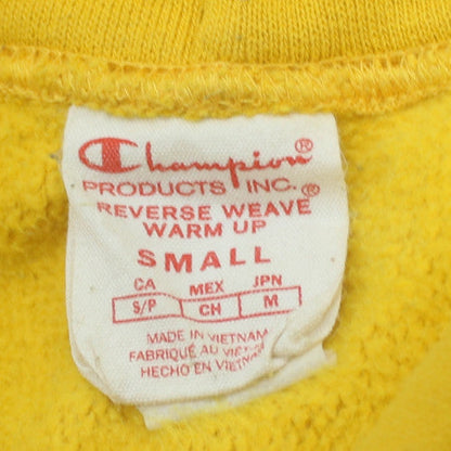 Champion Men's Yellow Small Pullover Hoodie Reverse Weave Cotton Blend
