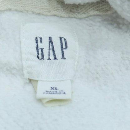GAP Men's White XL Pullover Fleece Hoodie with Logo
