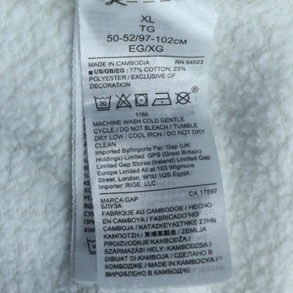 GAP Men's White XL Pullover Fleece Hoodie with Logo