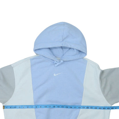Nike Women Light Blue Colourblock Pullover Hoodie Size L