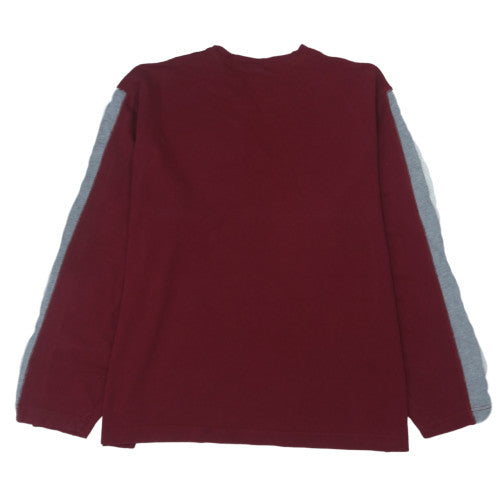 GAP Men’s Red Long Sleeve Cotton Colourblock Top XL