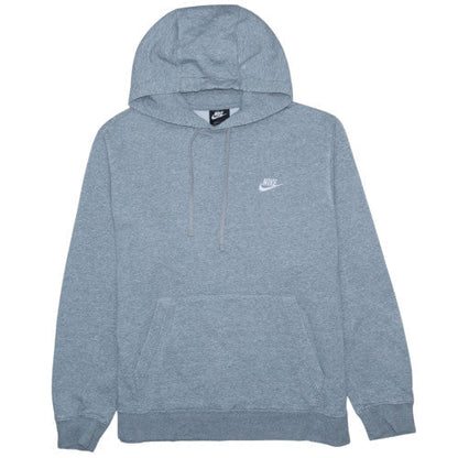Nike Men's Grey Pullover Hoodie L Regular Fit Fleece Sweatshirt