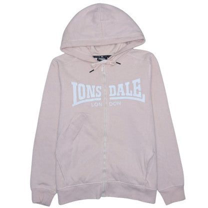 Lonsdale London Women's Pink Full Zip Hoodie Size 16 with Logo Print
