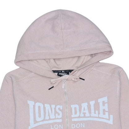 Lonsdale London Women's Pink Full Zip Hoodie Size 16 with Logo Print