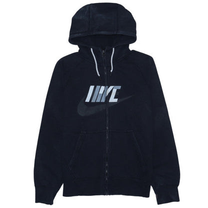 Nike Men's Black Full Zip Hoodie Sweatshirt Size M Graphic Logo