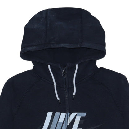 Nike Men's Black Full Zip Hoodie Sweatshirt Size M Graphic Logo