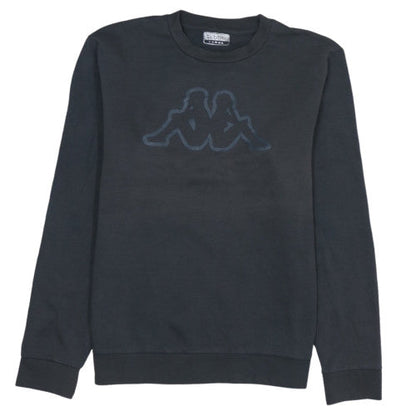 Kappa Men's Black Large Crew Neck Fleece Logo Sweatshirt