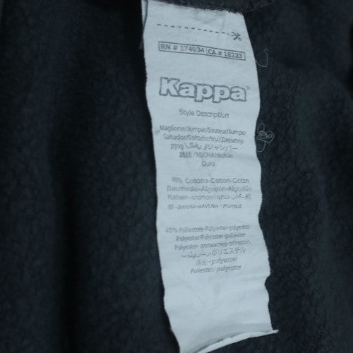Kappa Men's Black Large Crew Neck Fleece Logo Sweatshirt