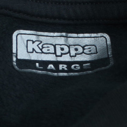 Kappa Men's Black Large Crew Neck Fleece Logo Sweatshirt