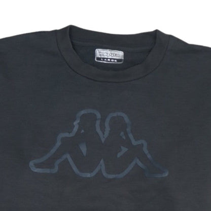 Kappa Men's Black Large Crew Neck Fleece Logo Sweatshirt