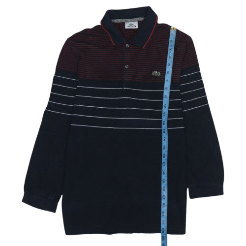Lacoste Men's Blue Striped Long Sleeve Cotton Polo Shirt M