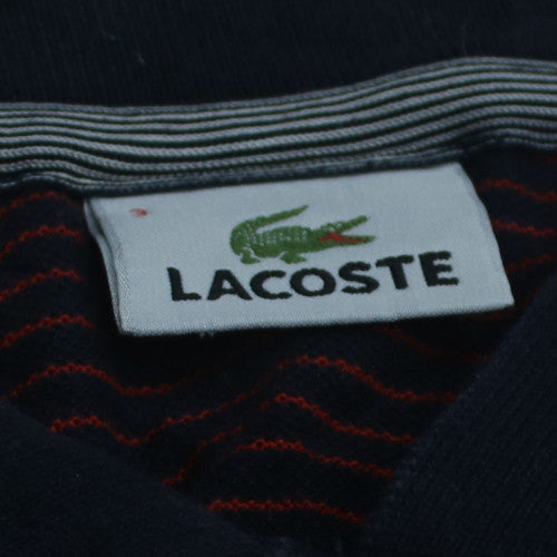 Lacoste Men's Blue Striped Long Sleeve Cotton Polo Shirt M