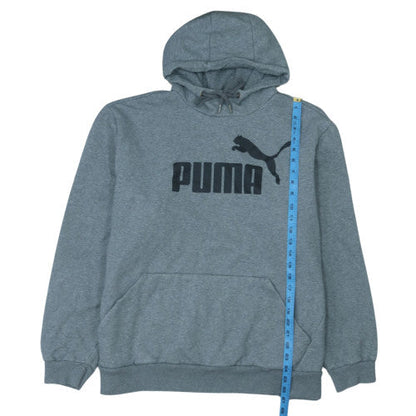 Puma Men's Grey 3XL Pullover Hoodie with Logo and Kangaroo Pocket