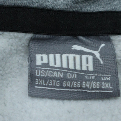 Puma Men's Grey 3XL Pullover Hoodie with Logo and Kangaroo Pocket
