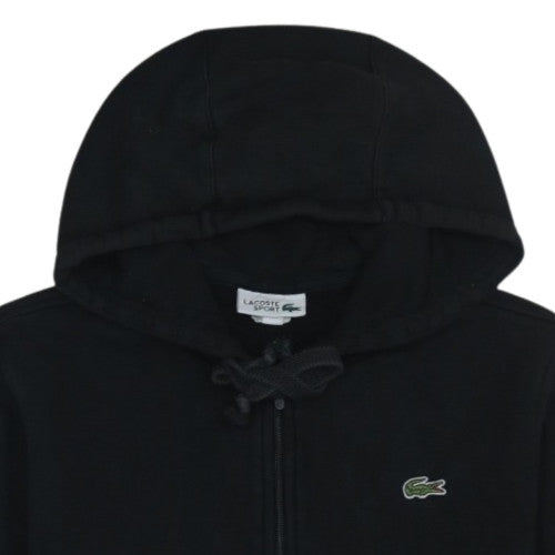 Lacoste Sport Men's Black Full Zip Hoodie Size M Cotton Blend