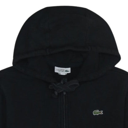 Lacoste Sport Men's Black Full Zip Hoodie Size M Cotton Blend