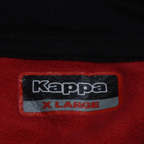Kappa Men's Red Pullover Hoodie XL Rugby Logo Sportswear