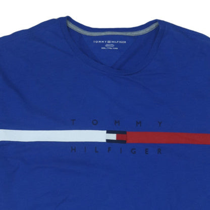 Tommy Hilfiger Men's Blue 2XL Cotton Crew Neck Graphic T-Shirt
