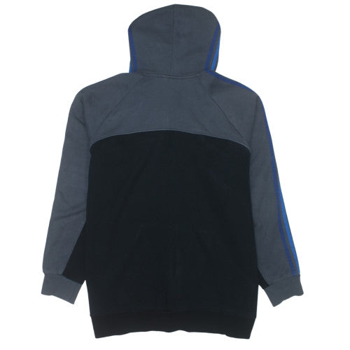 adidas Men Black Blue 2XL Full Zip Hoodie Sports Fleece