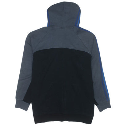 adidas Men Black Blue 2XL Full Zip Hoodie Sports Fleece