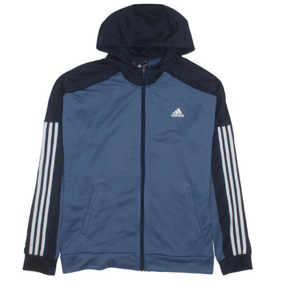 Adidas Men's Blue Full Zip Hooded Track Jacket Size L