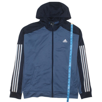 Adidas Men's Blue Full Zip Hooded Track Jacket Size L
