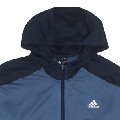 Adidas Men's Blue Full Zip Hooded Track Jacket Size L